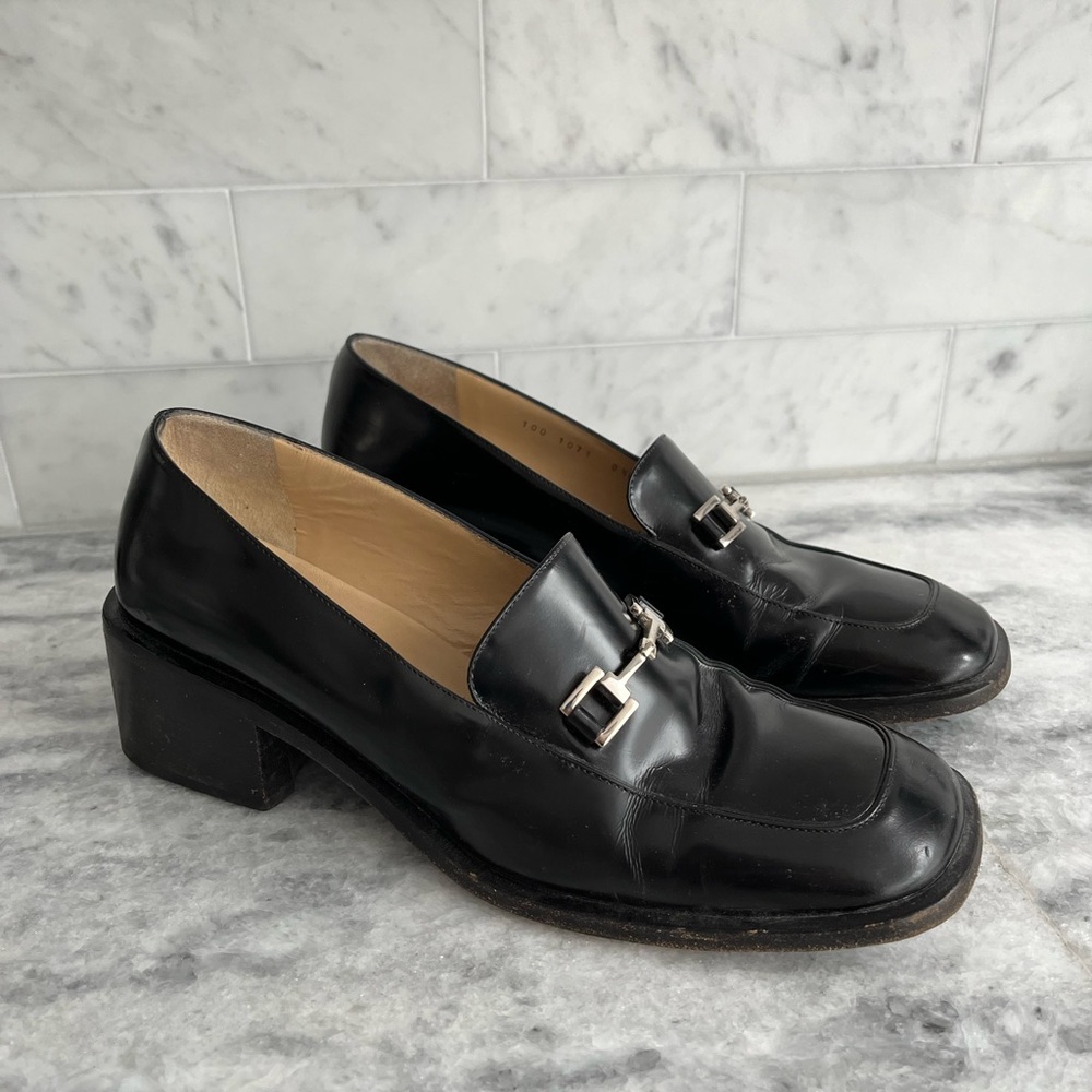 Gucci black leather loafers